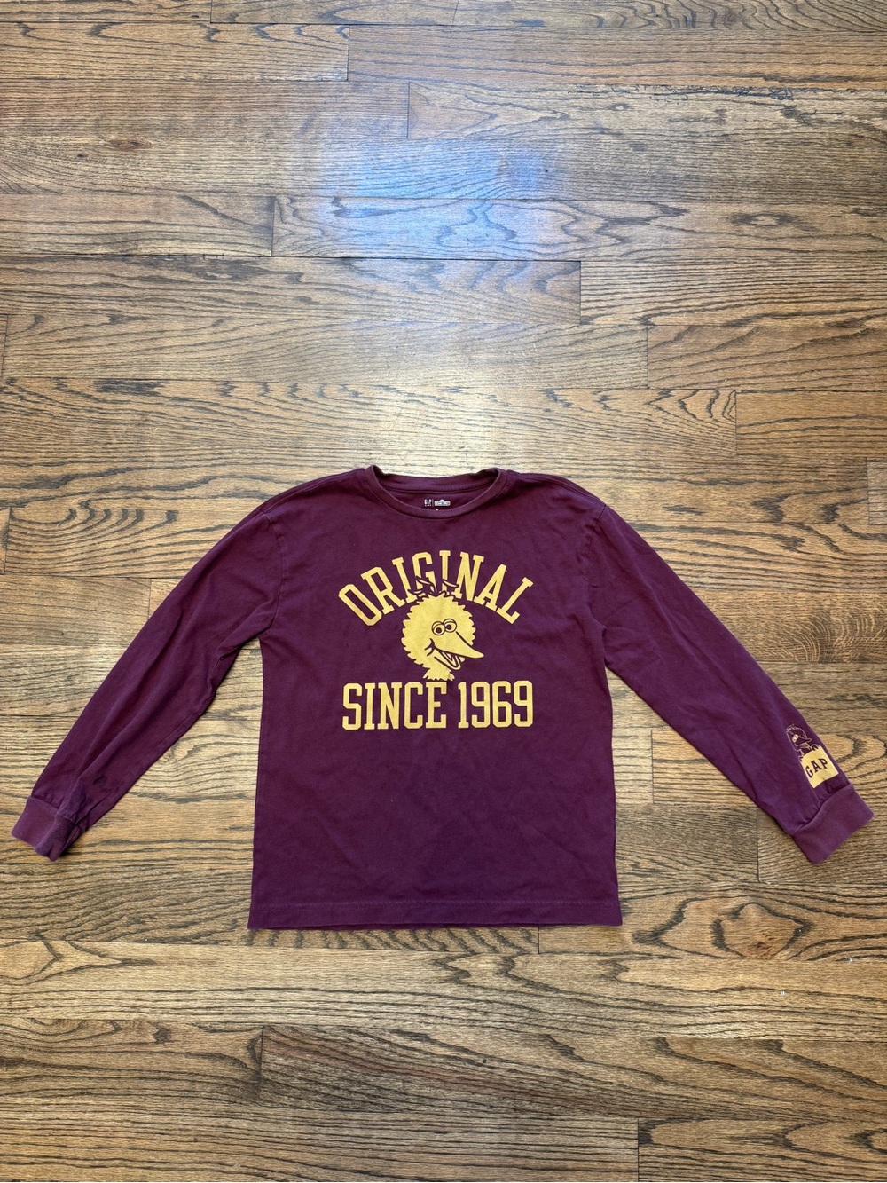 GAP Kids Sesame Street Big Bird Original Since 1969 Long Sleeve Tee Size M (8-9)